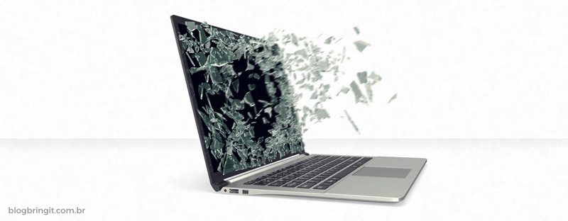 tela do notebook quebrada